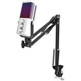 INF USB igralni mikrofon z boom arm, RGB, plug-and-play, 3.5mm White, (5000289903) | Shoptok.si