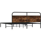 vidaXL Kovinski posteljni okvir brez vzmetnice dimljen hrast 180x200cm | Shoptok.si