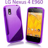  Gumijasti / gel etui S-Line za LG Nexus 4 E960 - vijolični Cene