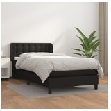  S oprugama i madracem crni 90 x 200 cm od umjetne kože | shoptok.hr
