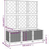  Cvetlično korito z oporno mrežo temno sivo 120x40x136 cm PP, (20601234) | Shoptok.si