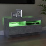 TV ormarić s LED svjetlima siva boja betona 80x35x40 cm | shoptok.hr