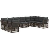 vidaXL Vrtna sedežna garnitura 10 pcs Siva poli ratan, (5000269454) | Shoptok.si