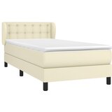  s oprugama i madracem krem 90 x 200 cm od umjetne kože | shoptok.hr