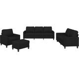  4-dijelni set sofa s jastucima crni od tkanine | Eponuda.ba