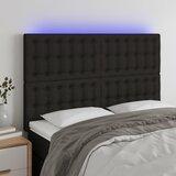 vidaXL LED uzglavlje crno 144x5x118/128 cm od tkanine Cijene