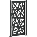 vidaXL Vrtna vrata crna 105x205 cm čelični dizajn svjetla | shoptok.hr