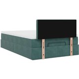  Otomanski krevet s madracem&amp LED tamnozeleni 120x200cm baršun | shoptok.hr