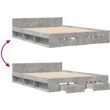 vidaXL Okvir kreveta s ladicama siva boja betona 120x200 cm drveni | shoptok.hr