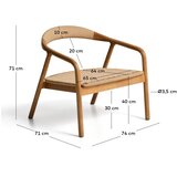 Kave Home Drvena/bez podstave fotelja u prirodnoj boji Derile – | shoptok.hr