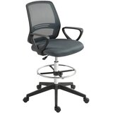  Ergonomska uredska stolica s naslonima za ruke i podesivim obručem za noge mrežasta presvlaka siva Cijene