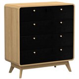 Støraa Crna/u prirodnoj boji visoka komoda u dekoru hrasta 80x88 cm Cassie – Cijene