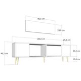 Hanah home TV komoda za dekoraciju, 150x48,2x29,6 cm, antracit boja | Eponuda.ba