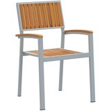 Vanjski stolci 4 kom. Stacking Siva Čvrsto drvo akacija i metal | shoptok.hr