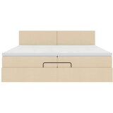  Otomanski okvir kreveta s madracima krem 200x200cm od tkanine | shoptok.hr