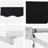 vidaXL Retraktibilna avtomatska tenda Črna 300x250 cm, Zamenjava tenda fabric za okvir 3x2.5 m Črna | Shoptok.si