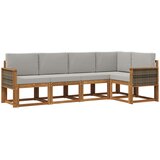  Set vanjskih sofa 5 kom. Prirodna i svjetlosiva Poliester | shoptok.hr