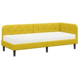  Kotna postelja z vzmetnico z vzglavjem Rumena 80 x 200 cm Žamet, (5000106539) Slike