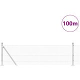  varjena žična ograja s 7 spuščnimi stebri Siva 0.6x100 m Jeklena | Shoptok.si