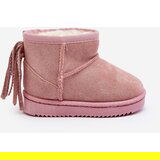 Boto Children's Fleece-Lined Fringed Snow Boots Pink Mikyla | shoptok.hr