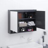 Furnova Kopalniška omarica z ogledalom 80x15x60 cm MDF siva, (21947304) Cene
