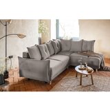 Miuform Svjetlo smeđa sklopiva kutna garnitura od samta (s desnim kutom) Lazy Lukka – | shoptok.hr