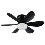 Stropni ventilator Lund (Črna, 53 cm, 12 W, Topla bela)