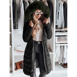 DStreet Kurtka damska zimowa TRENDNEL długa pikowana z futerkiem zielona TY4589 | Shoptok.si