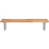 Zidna polica za umivaonik od čelika i masivnog bagremovog drva Smeđa 100 x 40 x 2 cm | shoptok.hr