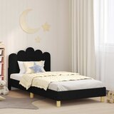  Krevet za djecu s uzglavljem Crna 80 x 200 cm Tkanina | shoptok.hr