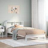 vidaXL Krevet s regalom z knjige bez madraca bijeli 100x200cm borovina Cijene