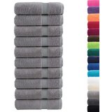 Ručnici za kupanje SOLUND 10 kom sivi 100x150 cm 600 gsm | shoptok.hr