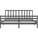  Za krevet s uzglavljem sivi 200 x 200 cm od masivnog drva | shoptok.hr