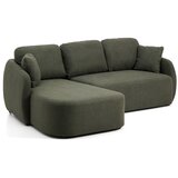 Kave Home Tamno zelena sklopiva kutna garnitura od šenila (s lijevim kutom/s ležaljkom) Laira – | shoptok.hr