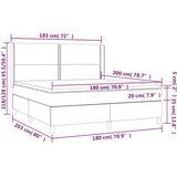  Krevet s oprugama i madracem plavi 180x200 cm od tkanine | shoptok.hr