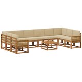  Set vanjskih sofa 11 kom. Prirodna i bež Čvrsto drvo akacije | shoptok.hr