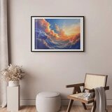  Plakat Sunset Over a Cloudy Sea: A Wonderful Symphony of Colors 90x60 Crni okvir s margom | shoptok.hr