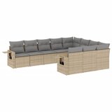 The Living Store Vrtna sedežna garnitura 10-delna z blazinami bež poli ratan - Vrtna Sedežna Garniture, (21451345) | Shoptok.si