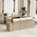  6-dijelni set vrtnih sofa s jastucima bež od poliratana | shoptok.hr