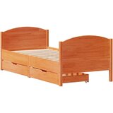 vidaXL Okvir kreveta bez madraca voštano smeđi 100x200 cm od borovine | shoptok.hr