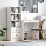 vidaXL pisalna miza s shranjevanjem Bela inženirski les | Shoptok.si