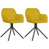  Okretne blagovaonske stolice 2 kom žute baršunaste | shoptok.hr