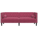  Kavč chesterfield z vzglavniki trosed vinsko rdeč žamet | Shoptok.si
