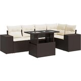 vidaXL 6-dijelni set vrtnih sofa od poliratana s jastucima smeđi | shoptok.hr