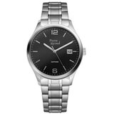  Muški pierre ricaud safir datum crni srebrni quartz elegantni ručni sat sa srebrnim metalnim kaišem ( p91086.5154q ) | ePonuda.com