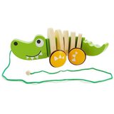 Montessori drveni krokodil na kotačima, 18cm | shoptok.hr