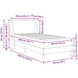  Okvir kreveta s madracem Svijetlo siva 90 x 200 cm tkanina - Svjetlosiva 90 x 200 cm | shoptok.hr