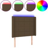  LED uzglavlje tamnosmeđe 83x16x118/128 cm od tkanine | shoptok.hr