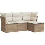 4-dijelni set vrtnih sofa s jastucima bež od poliratana | shoptok.hr