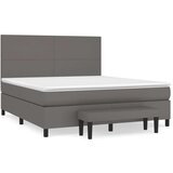 vidaXL Krevet s oprugama i madracem sivi 180 x 200 cm od umjetne kože | shoptok.hr